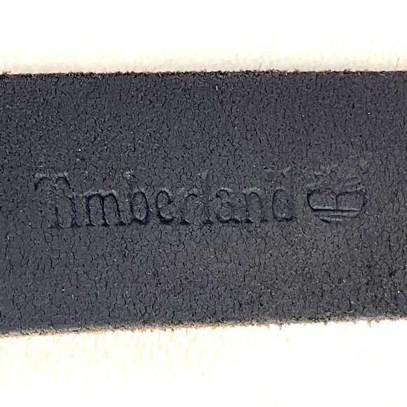 Timberland Mens Black Leather Belt Size 3L With Metal Buckle Heavy-Duty Casual - Picture 4 of 6